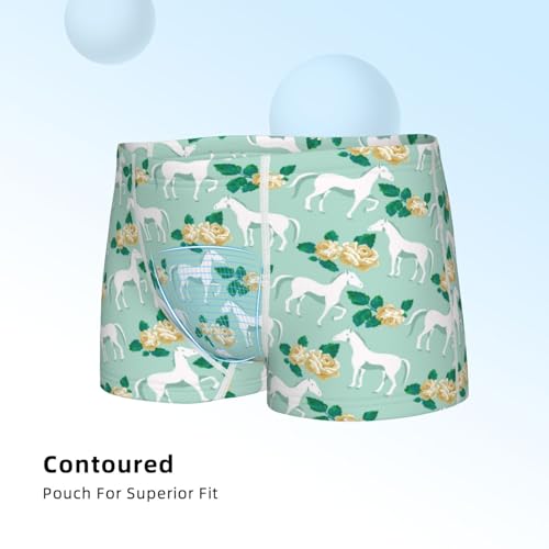 Boys' Cotton Boxer Brief Soft Underwear-Horse And Flower4