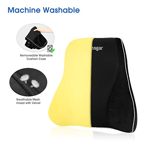 Lumbar Support Pillow, Feagar Large Office Chair Back Cushion Memory Foam Orthopedic Backrest for Car Seat Office Chair Wheelchair, Ergonomic Back Support Breathable for Lower Back Pain Relief - Thumbnail 7