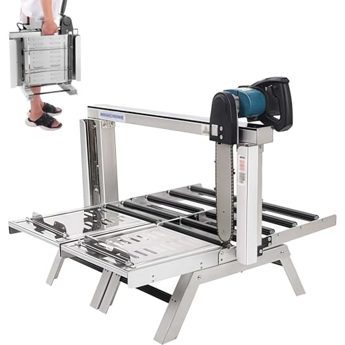 1800W Electric Brick Cutter, Foldable Concrete Block Cutting Machine, Cutting Thickness 0-258mm, Neat Flat, Portable Brick Pressing Machine for Lightweight Bricks