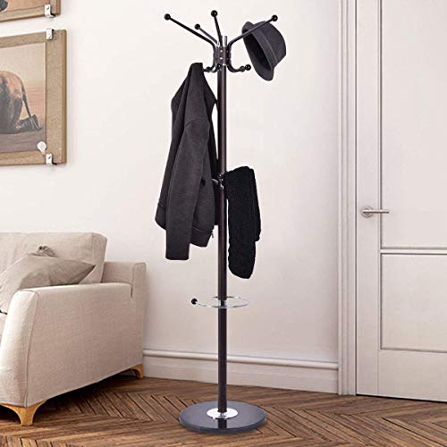 COSTWAYUS Costway 67" Coat Rack Stand with Umbrella Holder Home Entryway Jacket Hat