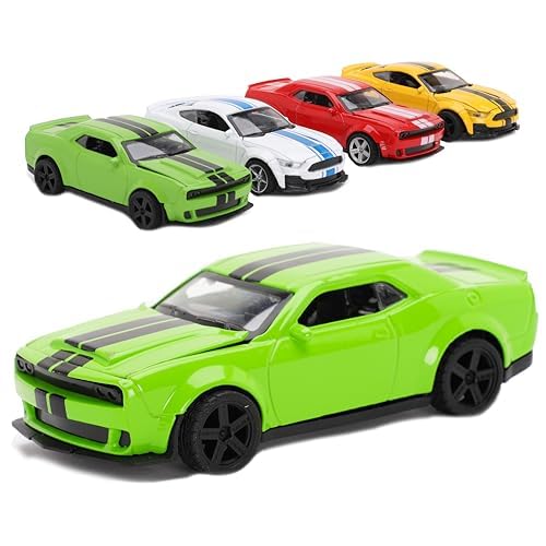 Toyland® 12cm (2") Green Die Cast Pull Back Muscle Car With Opening Bonnet - Replica Toy/Model Car - Play Vehicles