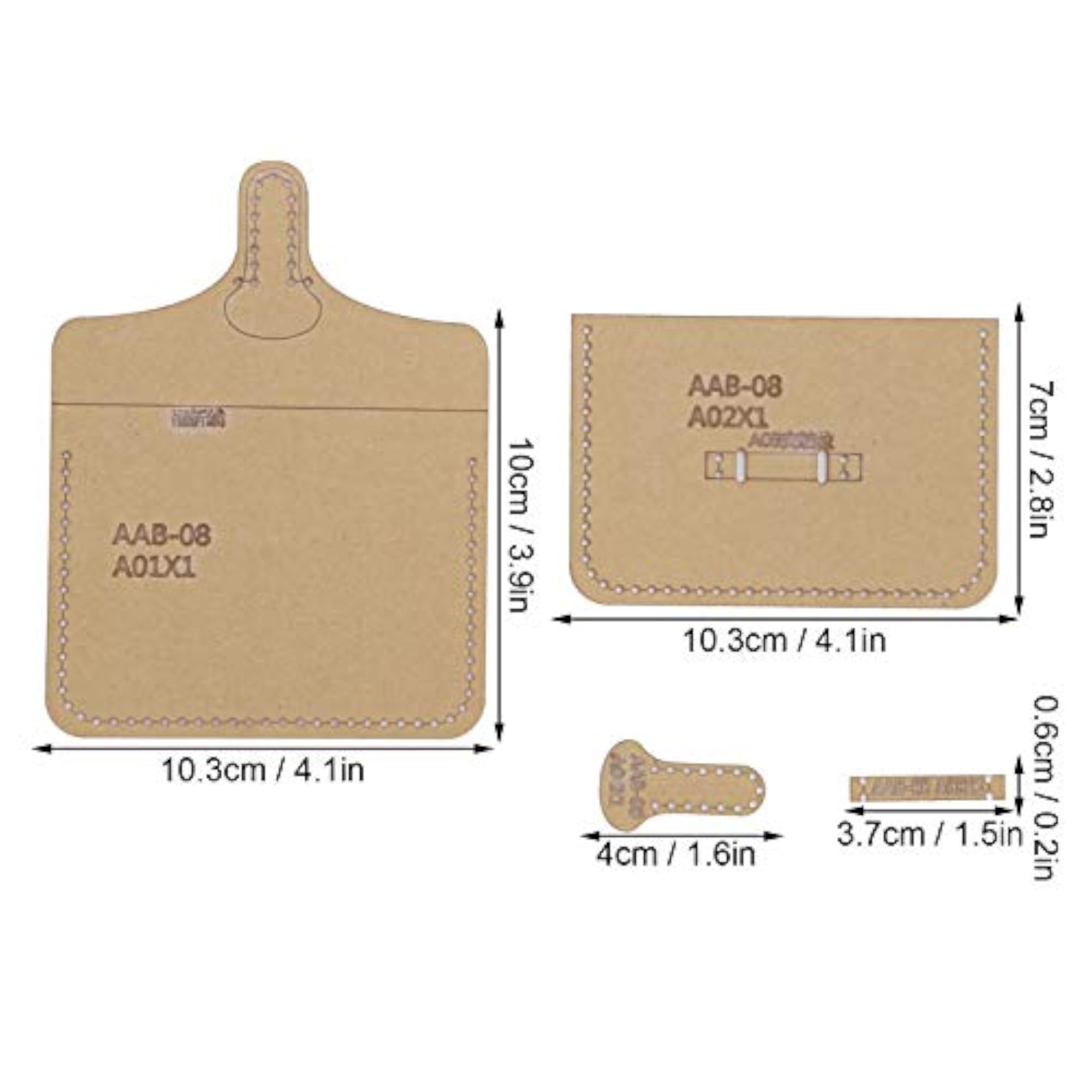 DIY Acrylic Template Set, 4Pcs Leather Pattern Craft