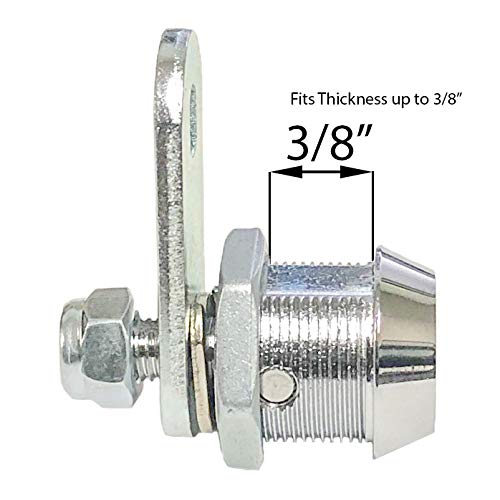 Westway Locks 5/8" Tubular Cam Lock With Chrome Finish - Keyed Alike 1 Pack With 2 Keys, 1 1/4" Cam And Offset Cam Lock - Cabinet Lock, Drawer Lock, Rv Compartment Lock, File Cabinet Lock #TOP1