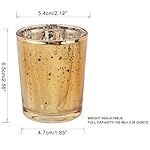 6pcs Gold Glass Tea Light Holders - Votive Candle Holders Bulk for Weddings Events - Glass Votives for Wedding Centerpieces, Christmas, Thanksgiving - Candle Accessories Decor (6, Gold) - Image 2