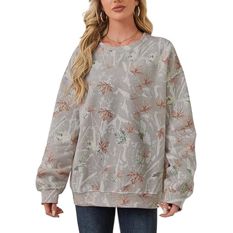 Eutten Women's Oversized Camo Sweatshirt Cover