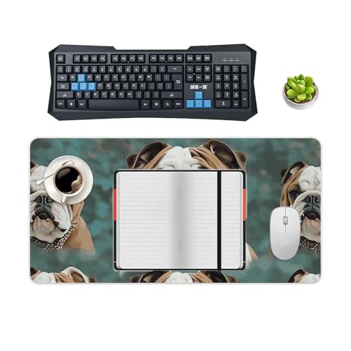 Mouse pad grande blanco con base antideslizante y borde cosido miniatura 4