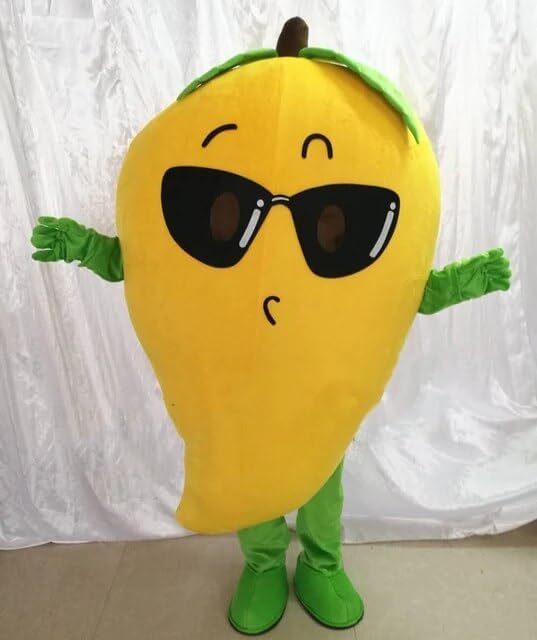 New Sport Mango Fruits Mascot Costumes Mascotte School Spirit, Large, Yellow