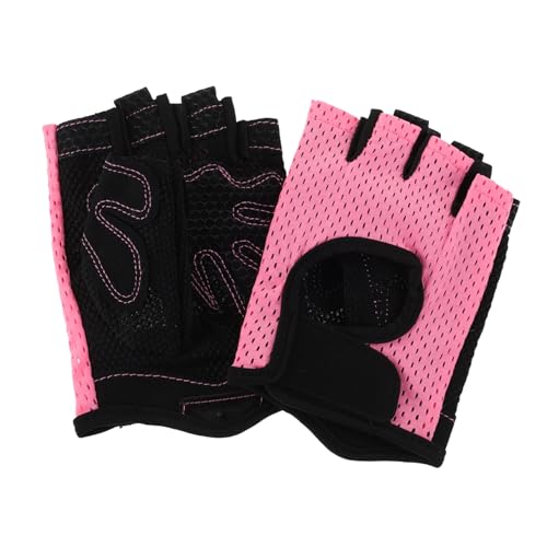 GOOHOCHY 1 Pair Half Finger Workout Gloves for Men and Women Breathable Cycling Gloves with Non Slip Grip for Gym Hiking and Weight Training