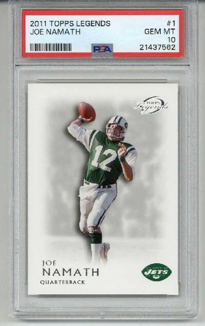 2011 Topps Legends Joe Namath Card New York Jets Psa 10 Low Pop Very Rare - Unsigned Football Cards