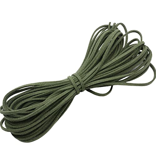 KUKU工房 スエードコード スエード紐 合皮 革紐 10m (12.オリーブグリーン)