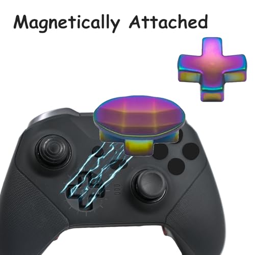 Image of 2 Pcs Metal D-pads for Xbox One Elite Series 2 ,Replacement Parts Metal D-pads Kits for Xbox One Elite Series 2Controller (Rainbow) [video game]