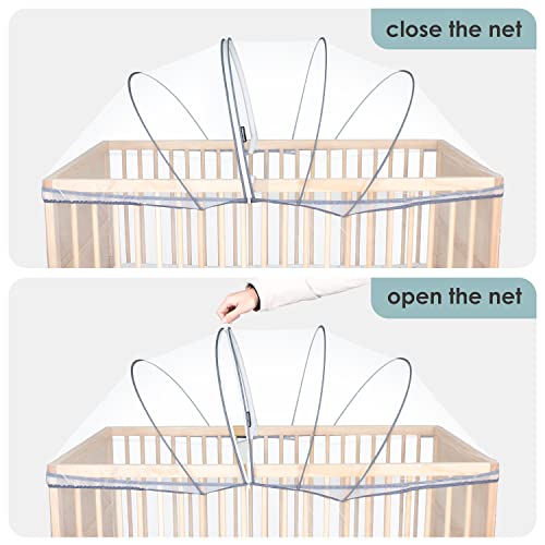 Beberoad Love Crib Tent Mosquito Net For Crib Baby Crib Cover Durable And Breathable Mesh Cover For Crib (White) #TOP4