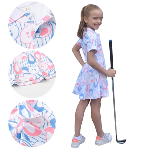Girls' Active Sport Dress – Short Sleeve Performance Golf and Tennis Dress – Summer Casual Athletic Outfit for Kids4