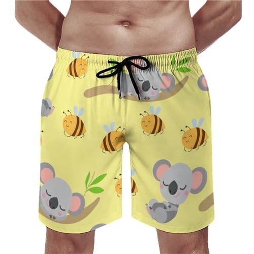 Maillot de bain séchage rapide imprimé abeille et raton laveur