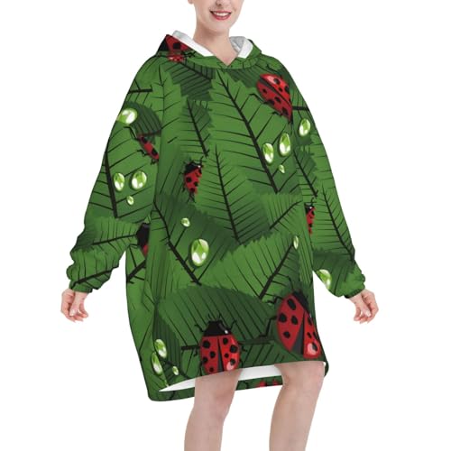 Sweat à capuche couverture coccinelle peluche oversize - 2
