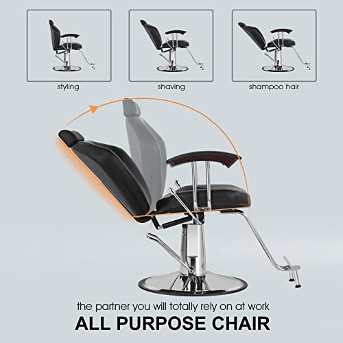 Artist Hand Stylist Chairs For Salon All Purpose Barber Chair Reclining Salon Chair, Both Sides Levers For Left-Handed #TOP3