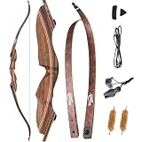 TOPARCHERY 60" Recurvebogen Erwachsene mit Bambuskern Jagdbogen 30-60lbs