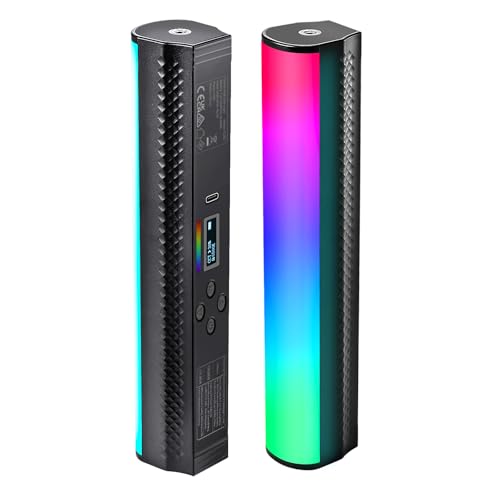NEEWER Varita Luz RGB, Fotografía de Mano Magnética YouTube TikTok Vlog Video Light Stick Barra Luz Tubo Luz LED 2500K-8500K Regulable a Todo Color CRI95 2550mAh Batería 17 Escenas, 1 Paquete, TL20C