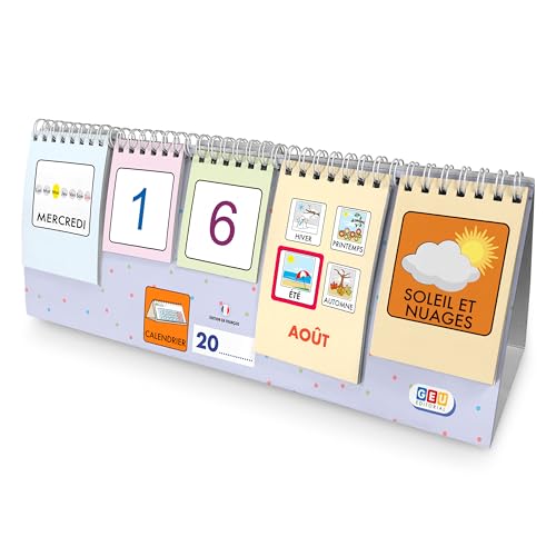 Calendrier Enfant Educatif Amusant et Intemporel | Permet d’apprendre les jours et les mois et améliore l’acquisition du langage (Pictogrammes)