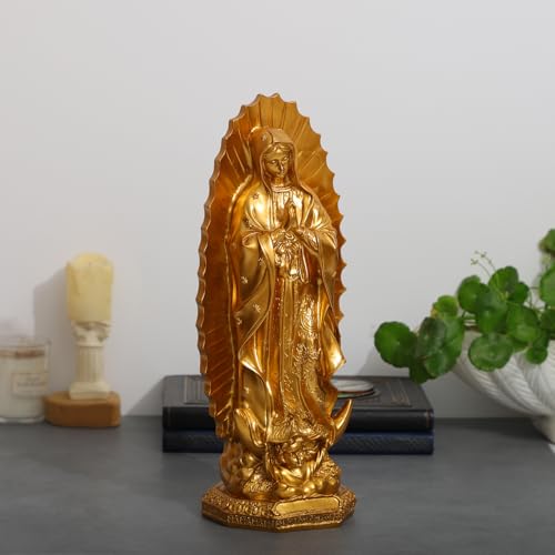 Estatua Virgen de Guadalupe de 12 pulgadas en resina miniatura 7