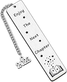 HULALA Enjoy The Next Chapter Bookmark Inspirational 2023 Graduation Retirement Birthday Book Lover Gifts for Women Men Seniors Colleague Leaving New Job New Daddy Mummy Gift Him Her