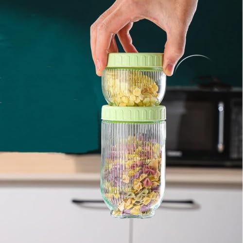 Image of Glass Storage Jar With Airtight Lid, BPA-Free Kitchen Containers For Spices, Dry Fruits, Snacks & Grocery Storage Set Of 3, Transparent Food Storage Canisters For Kitchen Organization And Home Use