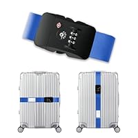 Veki Sangles De Bagage Réglable Avec Boucle, Sangle Valise Avec Etiquette D' Identification, Ceinture Valise Pour Fermeture Sécurisée, Ensemble De Sangles Pour Bagage, Valise (Noir, 4 Pièces