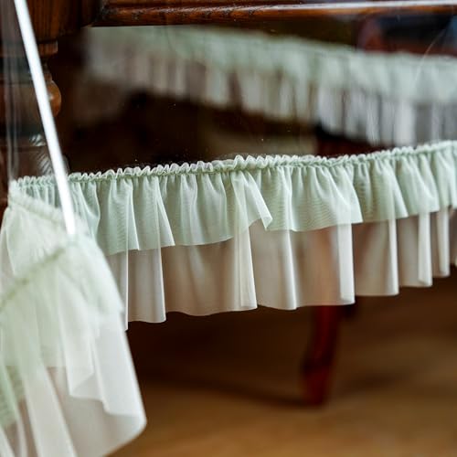 SUTAVIA Clear PVC Tablecloth Green Ruffle Edge Waterproof Transparent Rectangular Table Protector for Dining Table Home Kitchen Party Outdoor Picnic (Green Ruffle, Oblong, 52"x70") by SUTAVIA - Image 3