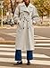 Tankaneo Womens Long Trench Coat Fall Fashion Oversized Double Breasted Lapel Overcoat Outerwear with Belt