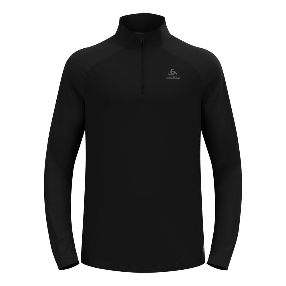 Odlo Men's Essential Ceramiwarm Mid Layer Half-Zip Running Shirt Black XL