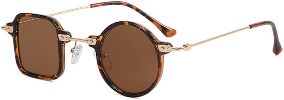 MUTYNE Retro Unique Square Round Sunglasses Women Fashion Clear Ocean Lens Shades UV400 Men Punk Sun Glasses