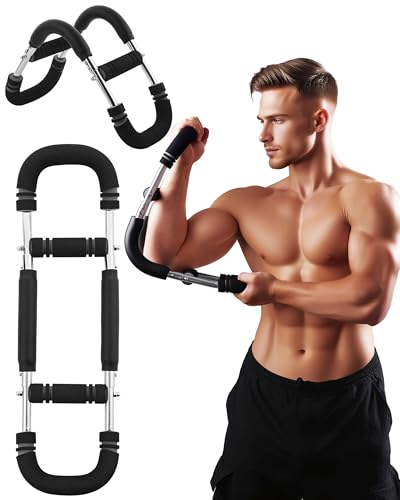 Twister Arm Exerciser for Men - Heavy Duty Adjustable Spring Bar for Upper Body & Arm Workouts - Build Chest, Shoulders, Triceps & Forearm Strength Home Gym Strength Trainer (60-90lbs Resistance)