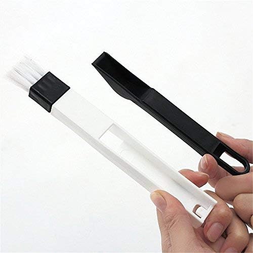 Portable 2-in-1 Multipurpose Window Groove Cleaning Brush with Dustpan 2 Sets,Corner Cranny Household Keyboard Detachable Brush Cleaning Tool