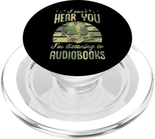 I Can't Hear You I'm Listening to Livres Audio Style rétro PopSockets PopGrip pour MagSafe