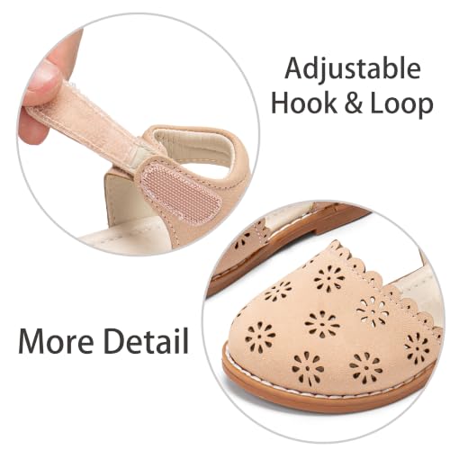Image of ESTINE Toddler Girls Little Kids Close Toe Sandals - Flower Girl Dress Flats Summer Shoes