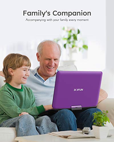 Boifun 17.5'' Portable DVD Player with 15.6" Large HD Swivel Screen, 6 Hours Rechargeable Battery, Support USB/SD Card/Sync TV and Multiple Disc Formats DVD Player, High Volume Speaker, Purple - Image 6