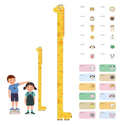Kinder Größe Messlatte,Messlatte Kinder,Kinder Körpergröße Höhentabelle,Kinder Messlatte Sticker,Baby Messlatte Höhe,Messlatten für Kindergarten baby- & kleinkinderzimmer,Wandbild wandaufkleber Giraff