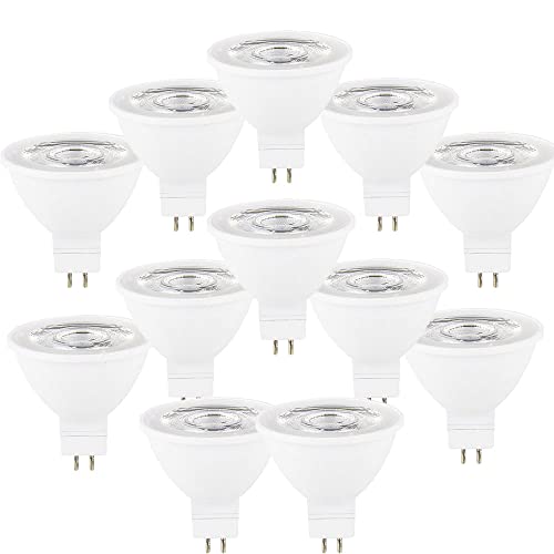 Lot de 12 MR16 GU5.3/GX5.3 6w 230V 600LM No Dimmable 120° LED Ampoule Projecteur Spotlight de Plafond Remplacement d'ampoule Halogène 60W Éclairage de Rail Encastré Blanc Froid 6000K