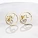 Wave Earrings for Women,Stainless Steel Round Sea Ocean Wave Stud Earrings Beach Summer Jewelry (Gold)