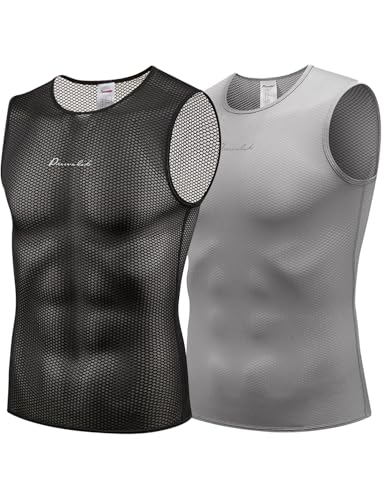 Przewalski Men’s Sleeveless Cycling Undershirt Quick Dry Bike Base Layer Vests Breathable Bicycle Jerseys Biking Tank Tops