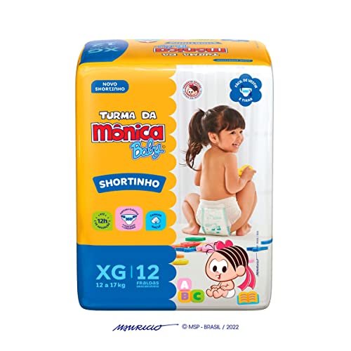 Fralda Turma da Mônica Baby Shortinho Jumbinho XG 12 Unidades