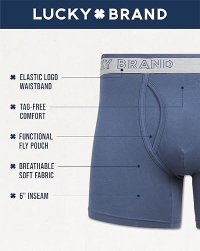 Lucky Brand Men's Boxer Briefs - 3 Pack Soft Stretch Casual Men's Underwear with Functional Fly Pouch Boxers (S-2XL)2