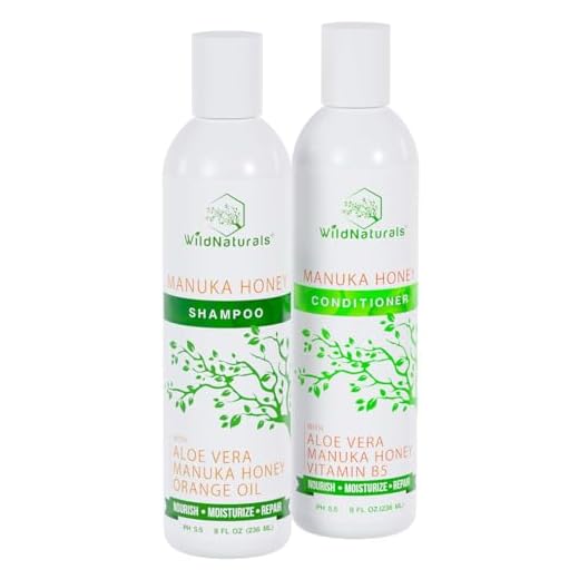 Sulfate Free Shampoo and Conditioner Set with Manuka Honey - Moisturizing Shampoo and Conditioner for Itchy Dry Scalp - All Natural Dandruff Shampoo and Conditioner - Curly Hair and Color Safe Shampoo