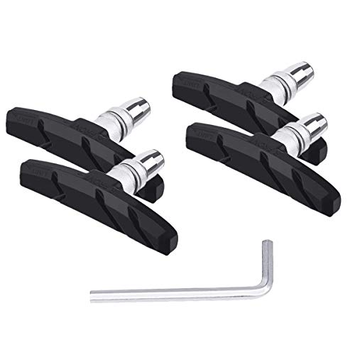 PLATTBK Patin de Frein vélo 2 Paires 70mm V-Brake Caoutchouc Durable Plaquettes de Frein No Noise pour Cycle VTT VTC Ville