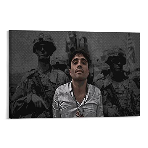 Mexican Drug Lord Ovidio Guzman Character Portrait Poster Gangster Character Poster (2) Wall Art Paintings Canvas Wall Decor Home Decor Living Room Decor Aesthetic 24X36Inch(60X90Cm) Frame-Style #TOP28