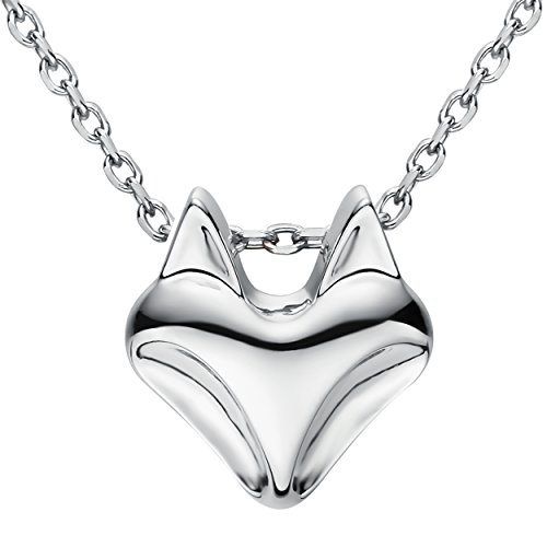 Jewever 925 Sterling Silver Fox Pendant Necklace for Women Cute Animal Jewelry for Mom Gifts