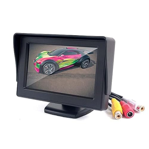 SWOOMEY Car Rear View Monitor LCD Headrest Display with Auto Start Dual Video Input Brightness Contrast for Safe Parking and Driving