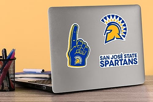 Image of San Jose State University 8ct Vinyl Large Deluxe Stickers Variety Pack - Laptop, Water Bottle, Scrapbooking, Tablet, Skateboard, Indoor /Outdoor - Set of 8