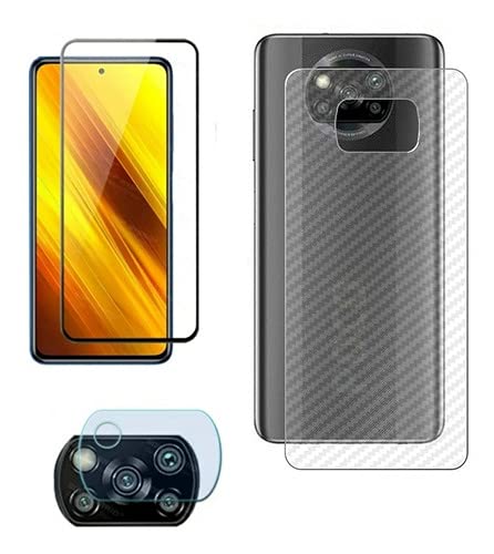 Kit Poco X3 Película Vidro 9d+ Pl Traseira E Película Câmera - (C7COMPANY)