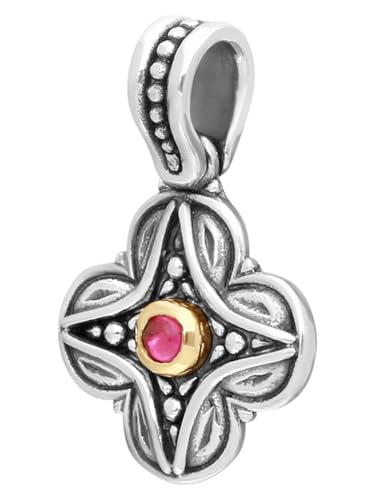 Dome Silver 18k Gold and Corundum Pendant with Chain MEKJ731-5383